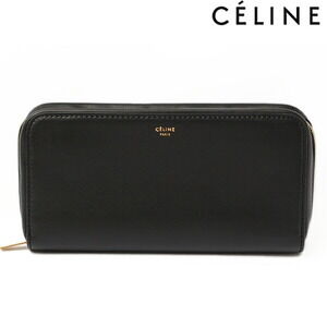 Celine long wallet black lambskin zipper